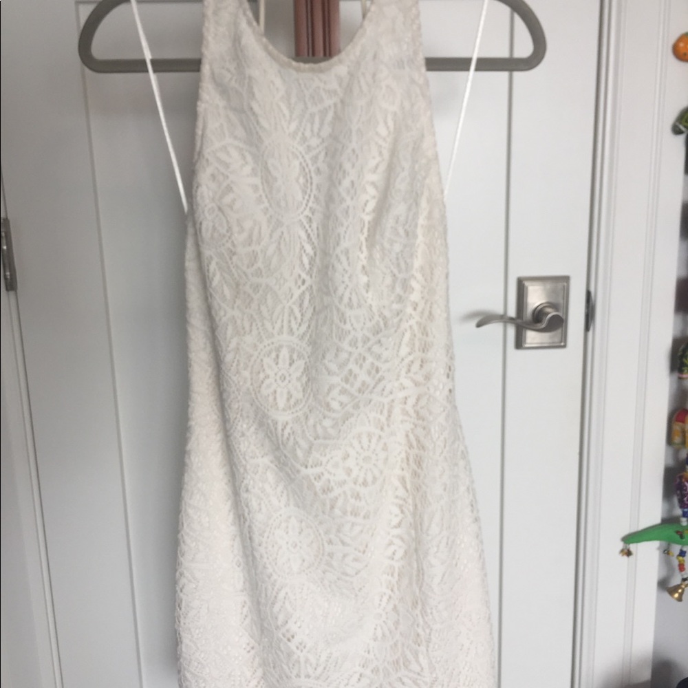 Bershka Off White Halter Dress